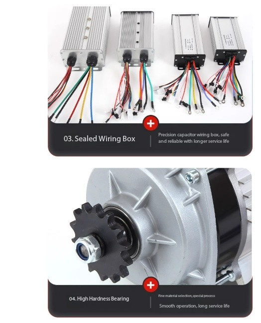 24V 48V Electric Motor for Bicycle Brushless Motor E-Bike E-Tricycle Controller