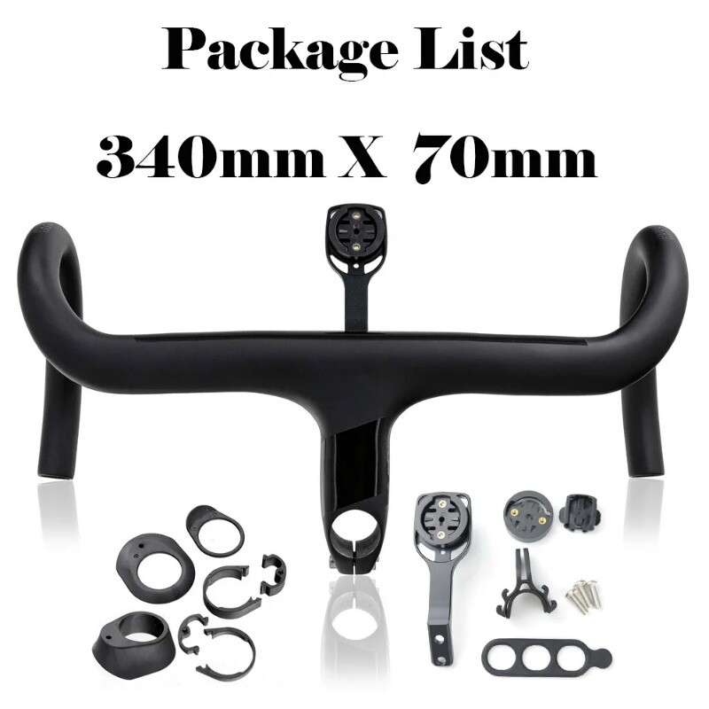 Carbon Road Bike Integrated Handlebar with Stem 28.6mm 340/360MM Include Spacers