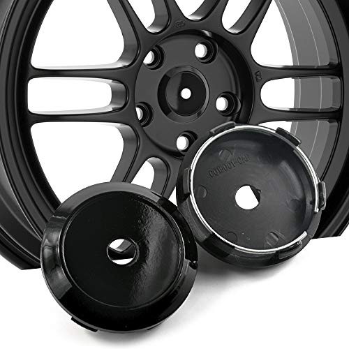 Rhinotuning 4pcs 68mm Wheel Hub Center Caps Black for RPF1 Wheel Rims #44742
