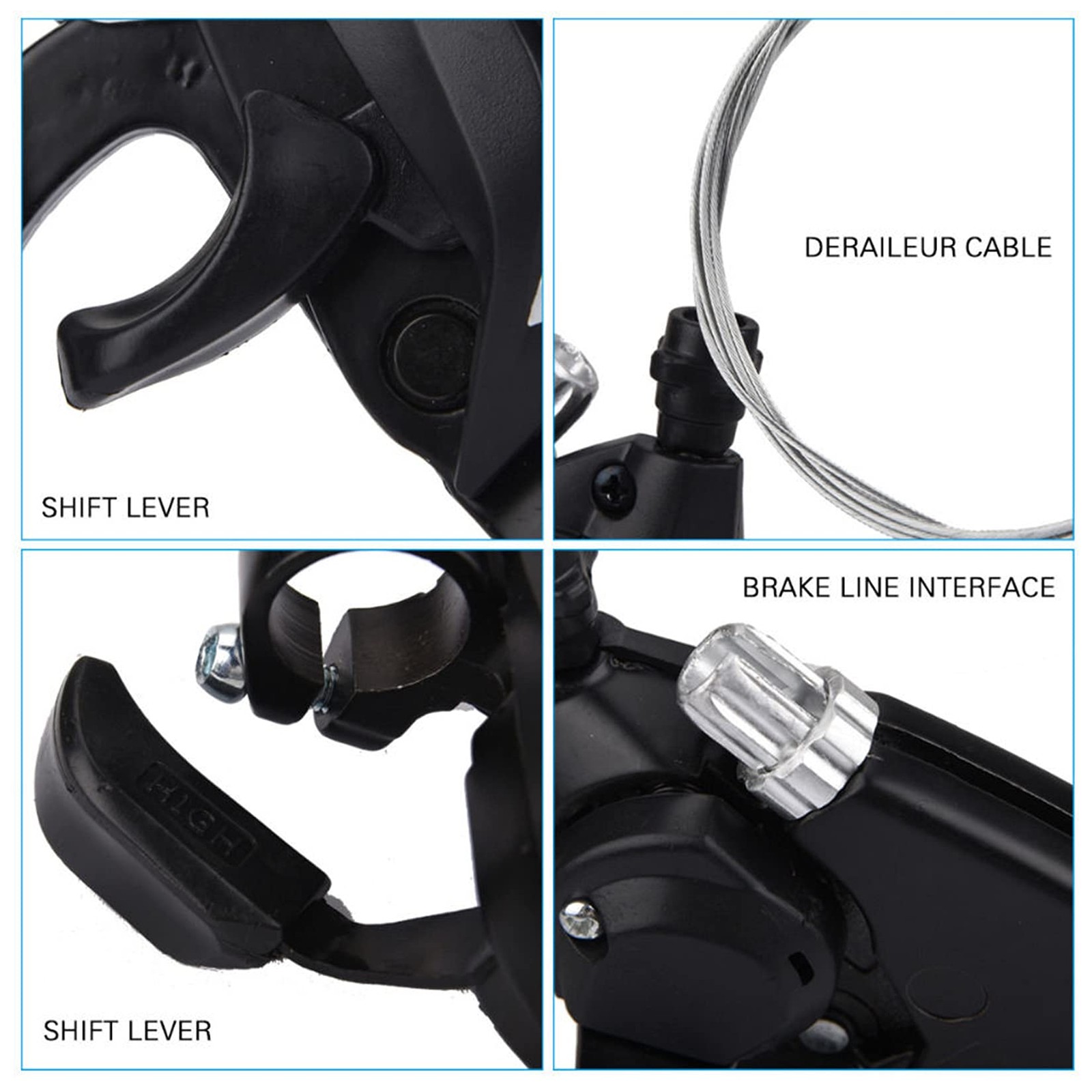 3×7 Speed Bike Shifter Brake Levers Combo, 21Speed Integrated Bicycle Gear Sh…