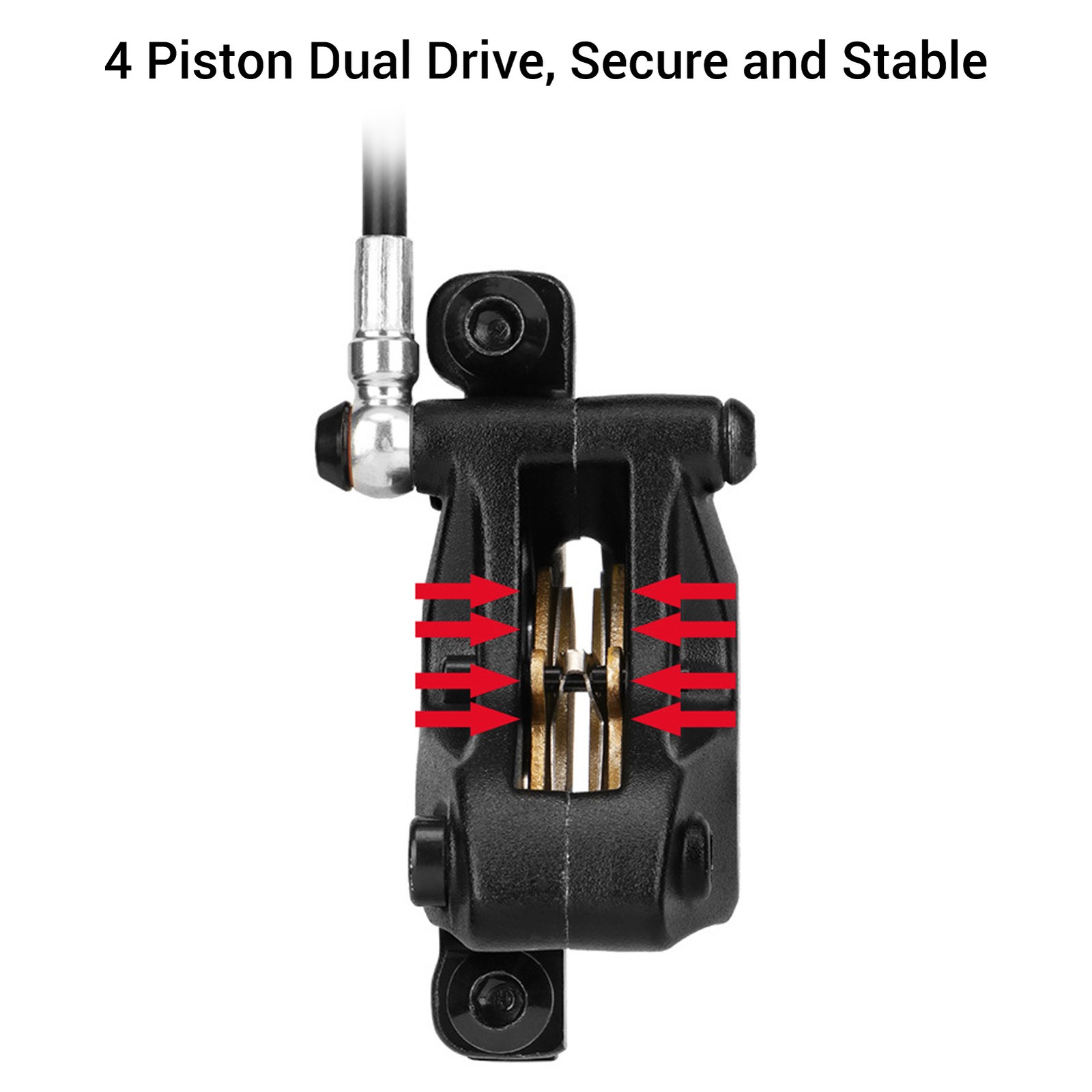 4 Piston Dual Drive Oil Brake 850mm Front 1550mm Rear Levers Hydraulic Disc PAHN