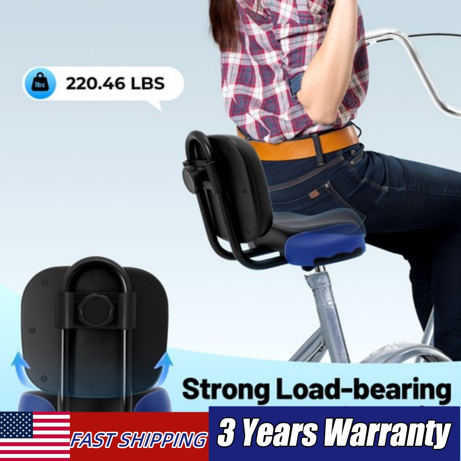 Bike Seats for Wide Adult Tricycle Women Backrest Saddle Bik Seat w/Backrest new