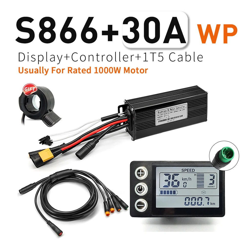E-bike Sine Wave Controller 3-Mode with Learning Function S866 LCD Display Motor
