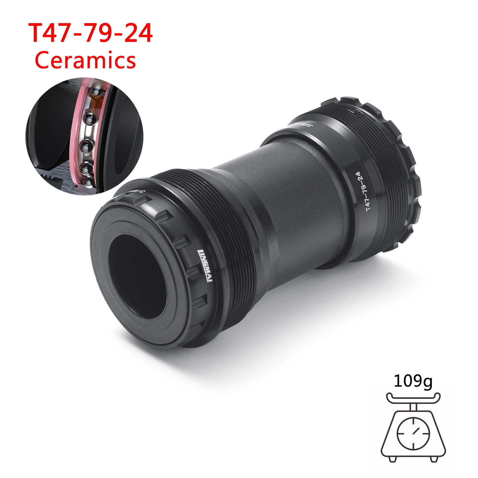 Bicycle Bottom Bracket Ceramic Bearing BB T47 Thread 68Mm 73Mm 86.5Mm Bsa 68Mm 7