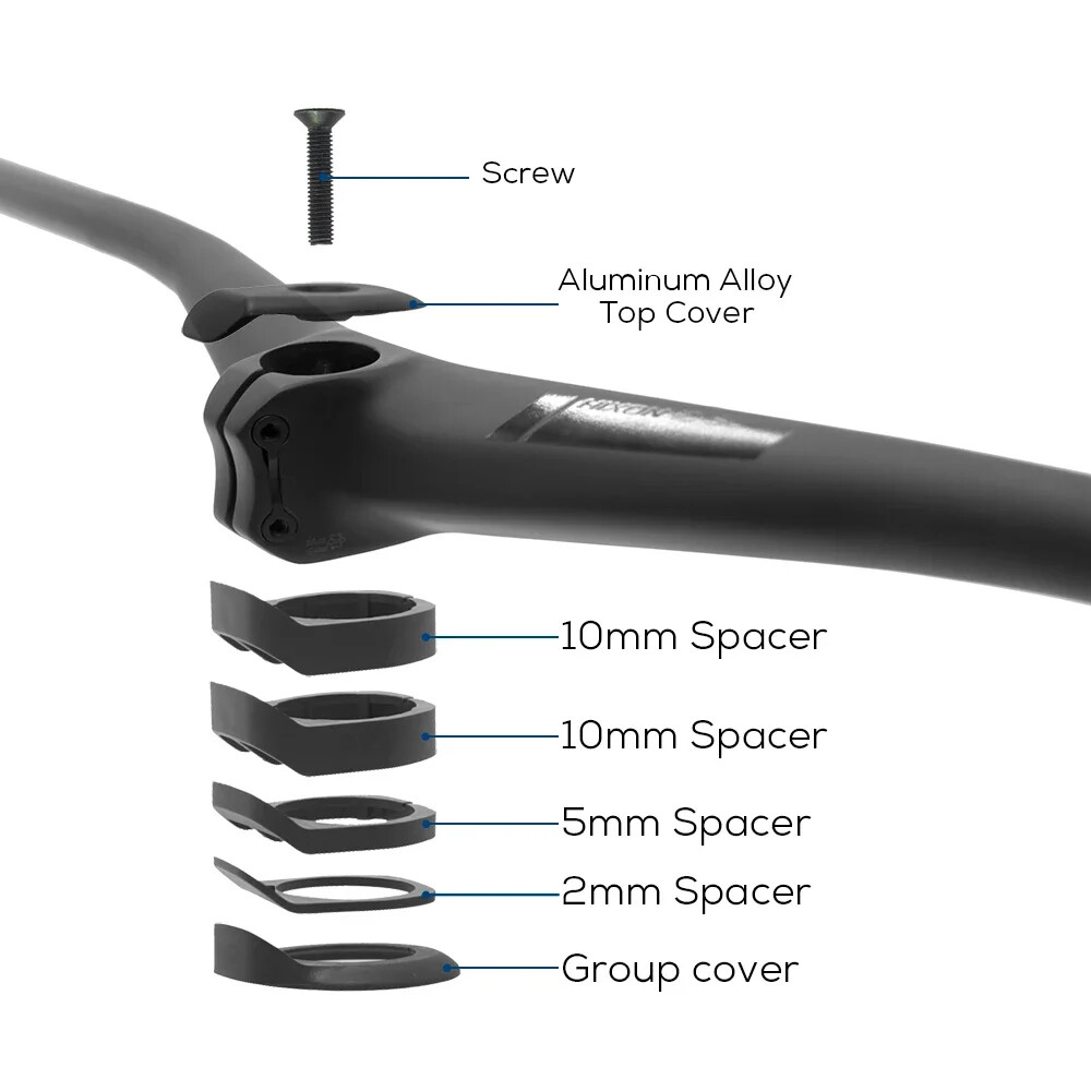 5° Rise 15mm Integrated Cockpit Carbon 40 50 60mmx740 760 780mm MTB Handlebar