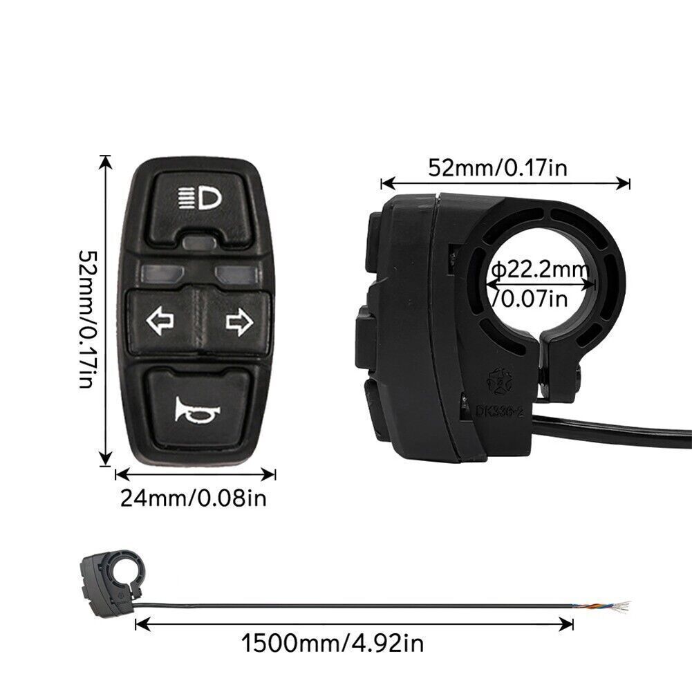 DK336 E-Bike Electric Scooter Frontlight Horn MTB Tricycle