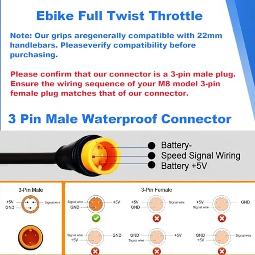 Full Twist Throttle Compatible with Macfox, HappyRun, Freego, Plug and Play