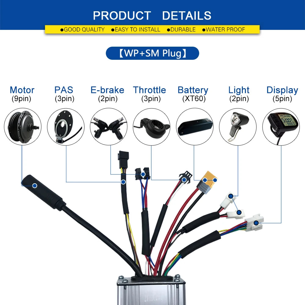 Electric Bike Controller 36V 48V 250W 350W 500W 1000W 1500W Brushless Controller