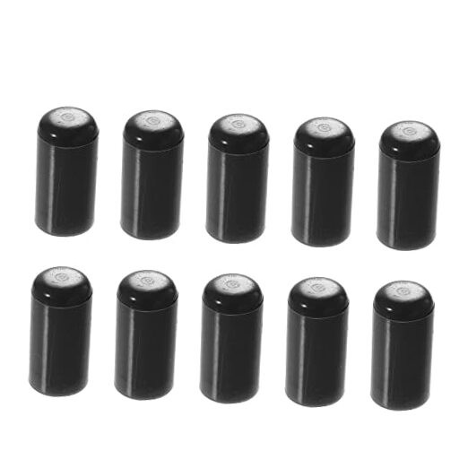 10 Pcs 6mm 0.24″ Silicone Hose Cap Intake Vacuum Hose Tube 6mm / 0.24″ Black