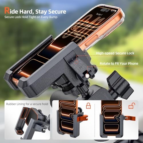 Anti-Vibration Bike Phone Holder – Shockproof Motorcycle Phone Mount