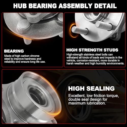 Pair Front Wheel Bearing Hub Assembly Compatible with Ford OE Size 515142