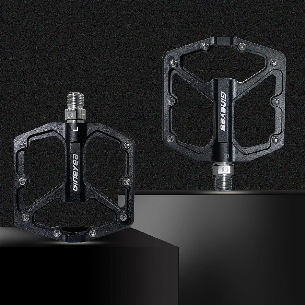 Gineyea Mountain / BMX Bike Pedals, Aluminum Alloy, 3 Sealed Bearings, Black
