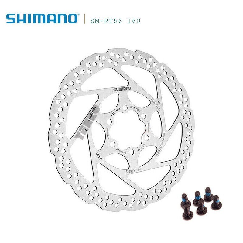Shimano SM-RT56-S/M Disc Brake Rotor 160mm 180mm Deore 6 Bolts 1/2Pcs-OE