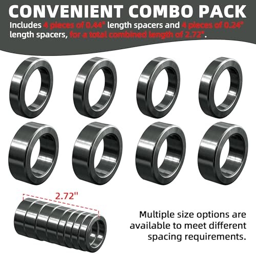 Wheel Hub Spacers – 3/4″ Axle Spacer Kit, Combo Pack with 4 x Metal 3/4″ Bore