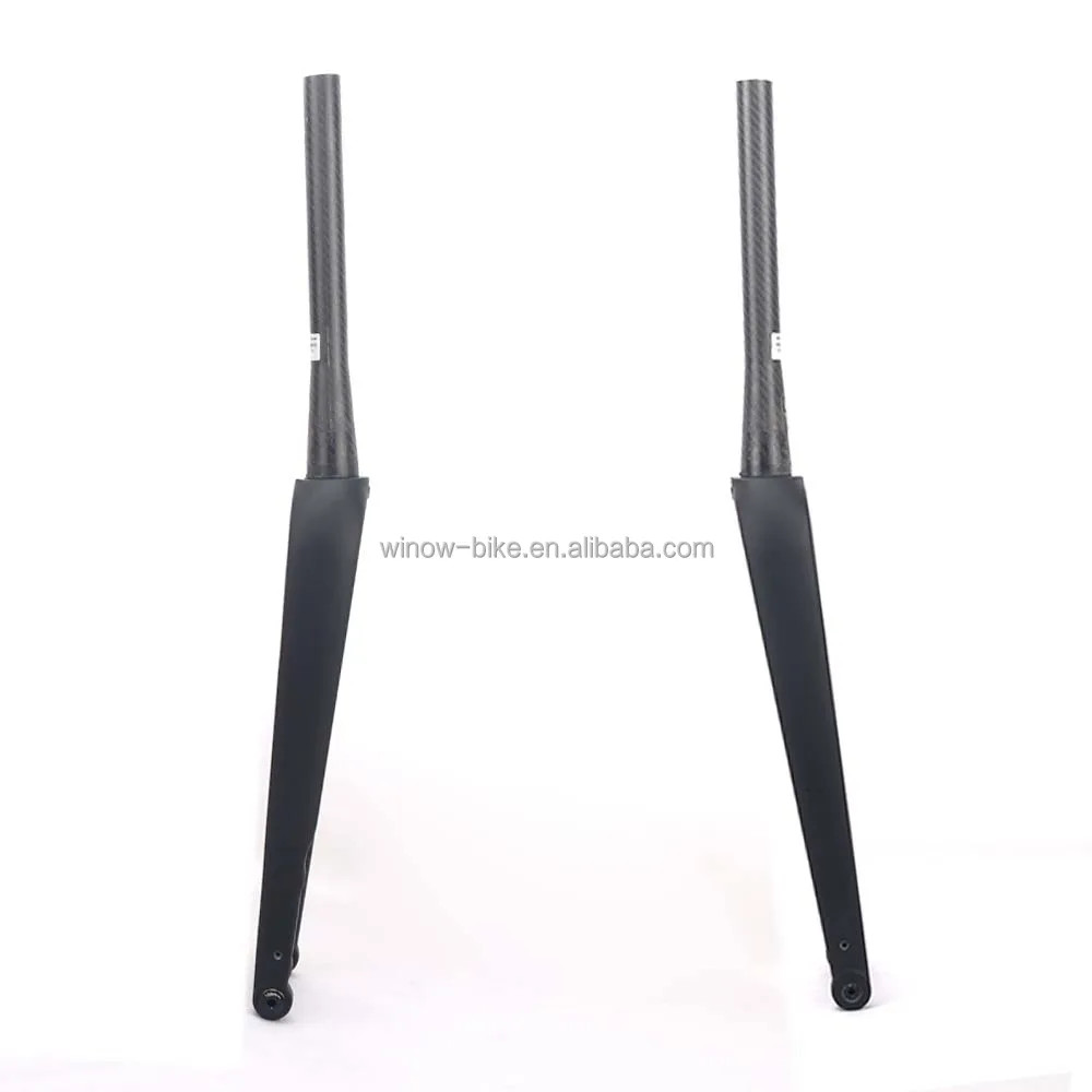 Carbon Gravel Road Bike Fork 700C 100*12mm Thru Axle Tapered Tube Disc Brake