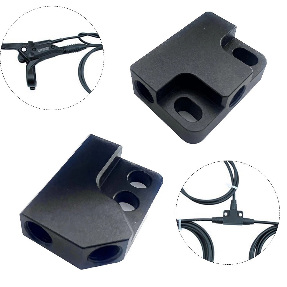Durable Versatile Jet Black Hydraulic Brake Cable Tee 1 to 2 Adapter Reliable