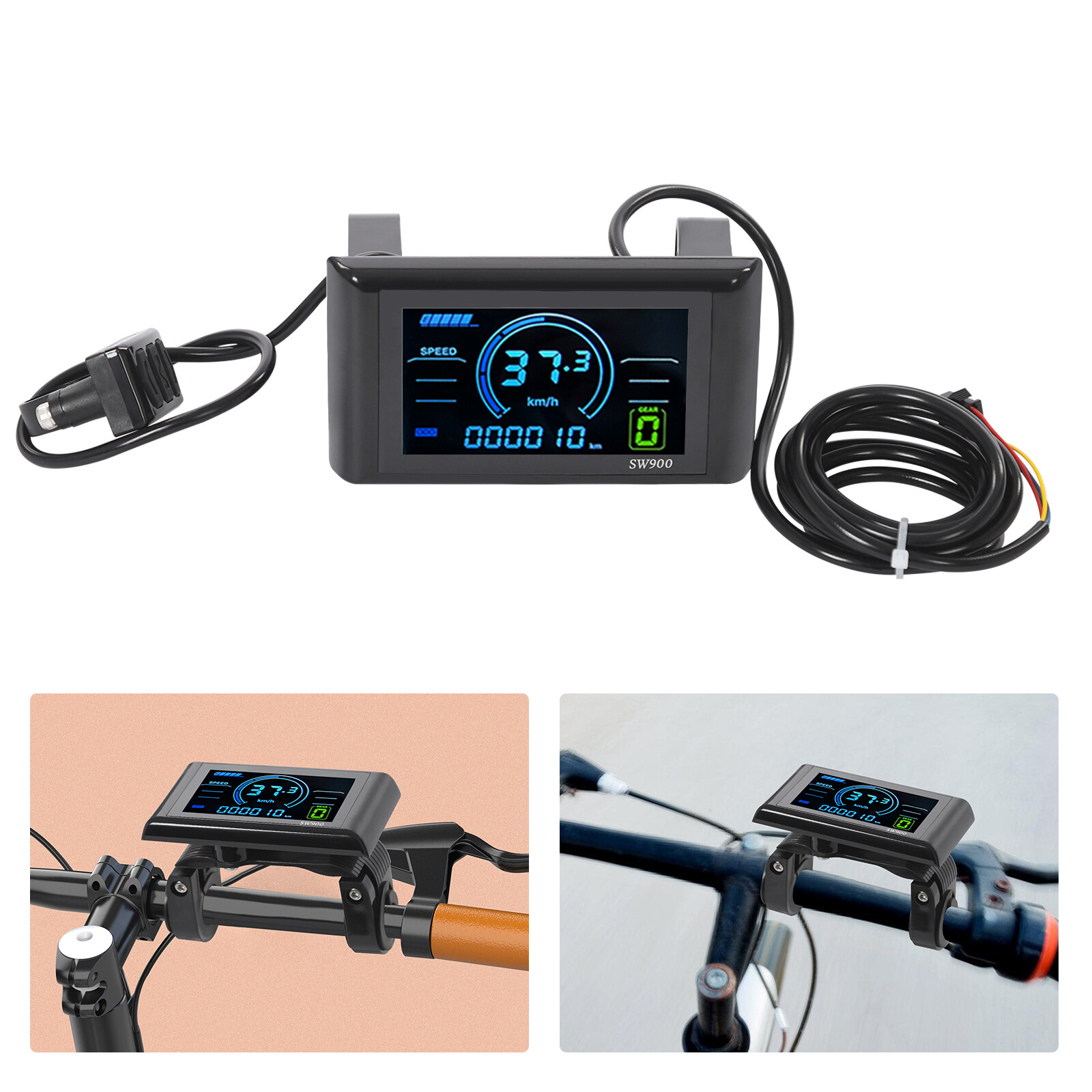 Electric Bicycle Display Screen E-Bike Multicolor LCD Display Screen Rectangle
