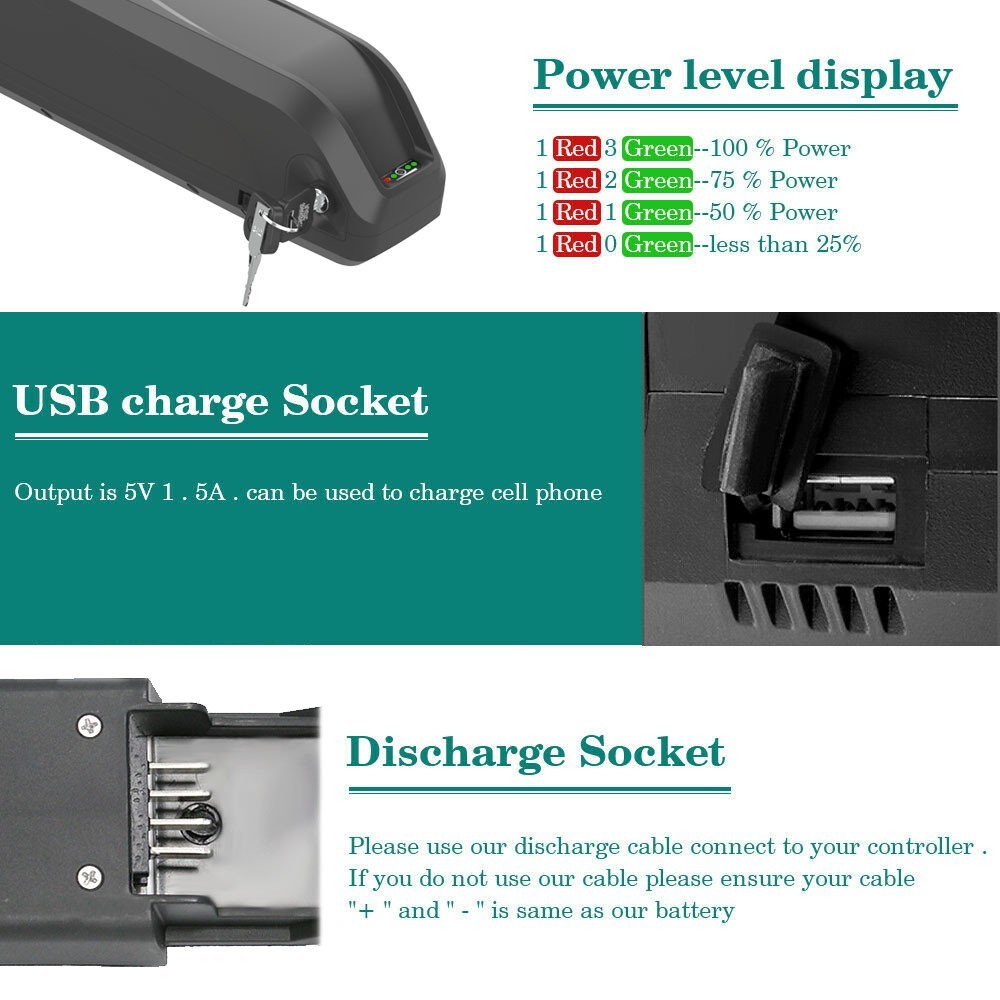 36V/48V/52V 500W 750W 1000W Li-Ion Ebike E-bike electric Bicycle bike Battery
