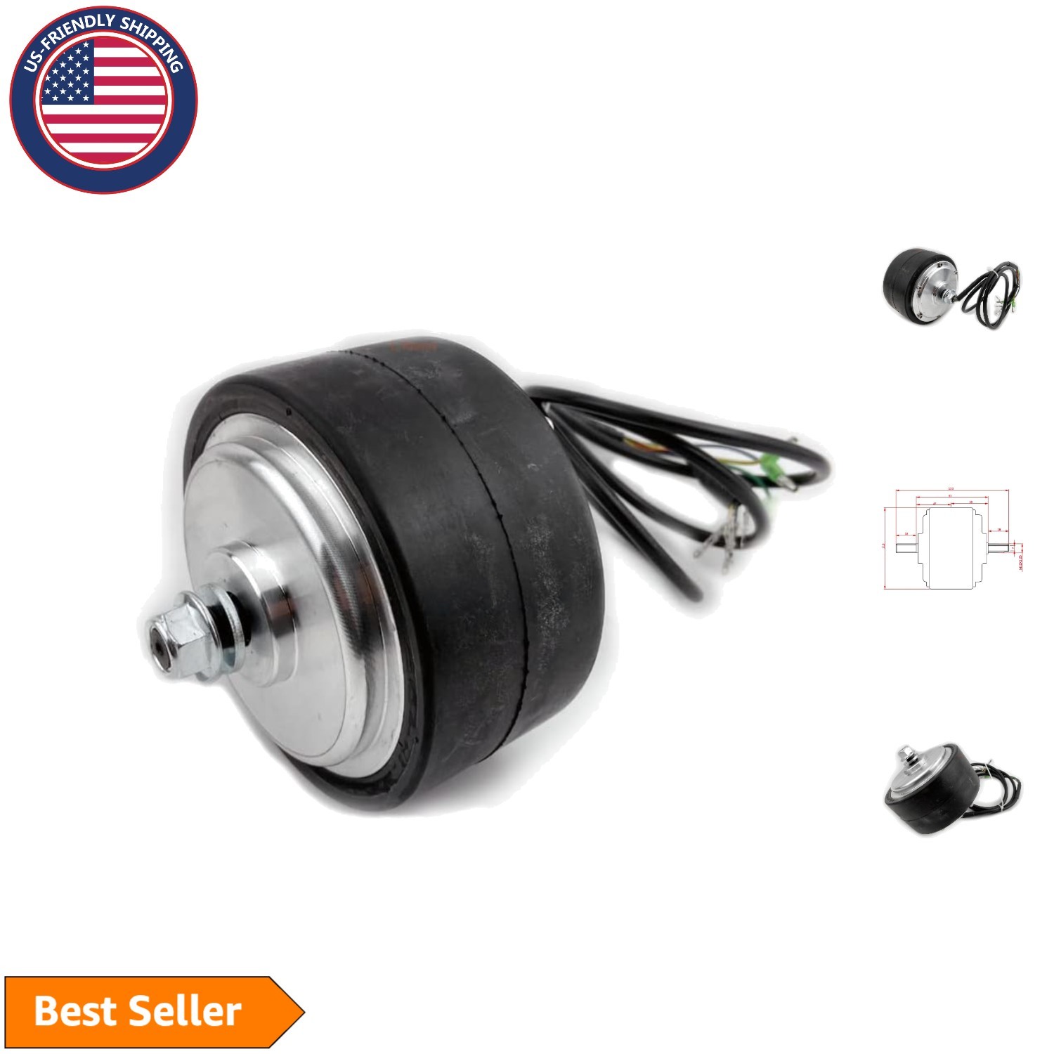 5-Inch High Torque Brushless Motor Wheel for Scooter Pushcarts – 200W Power