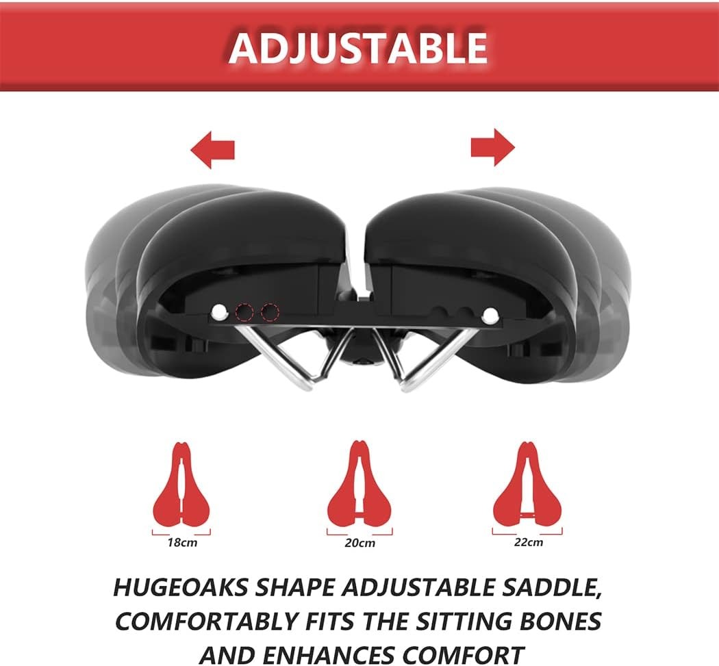 Width Adjustable Bike Seat – Comfortable Prostate Friendly Bicycle Saddle Sui..
