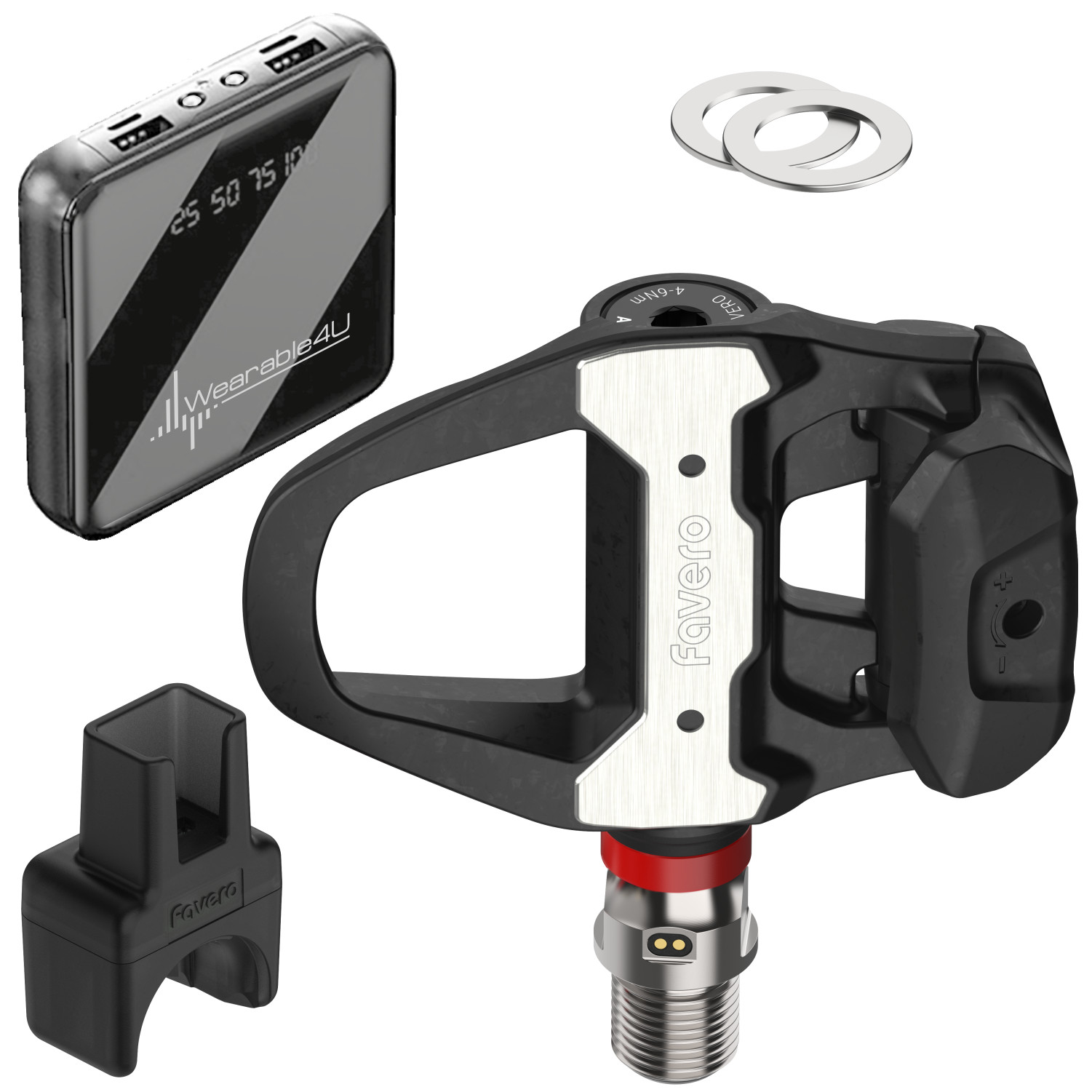 Favero Assioma PRO RS-UP Upgrade Pedal 773-20-05 with Wearable Power Bank Bundle