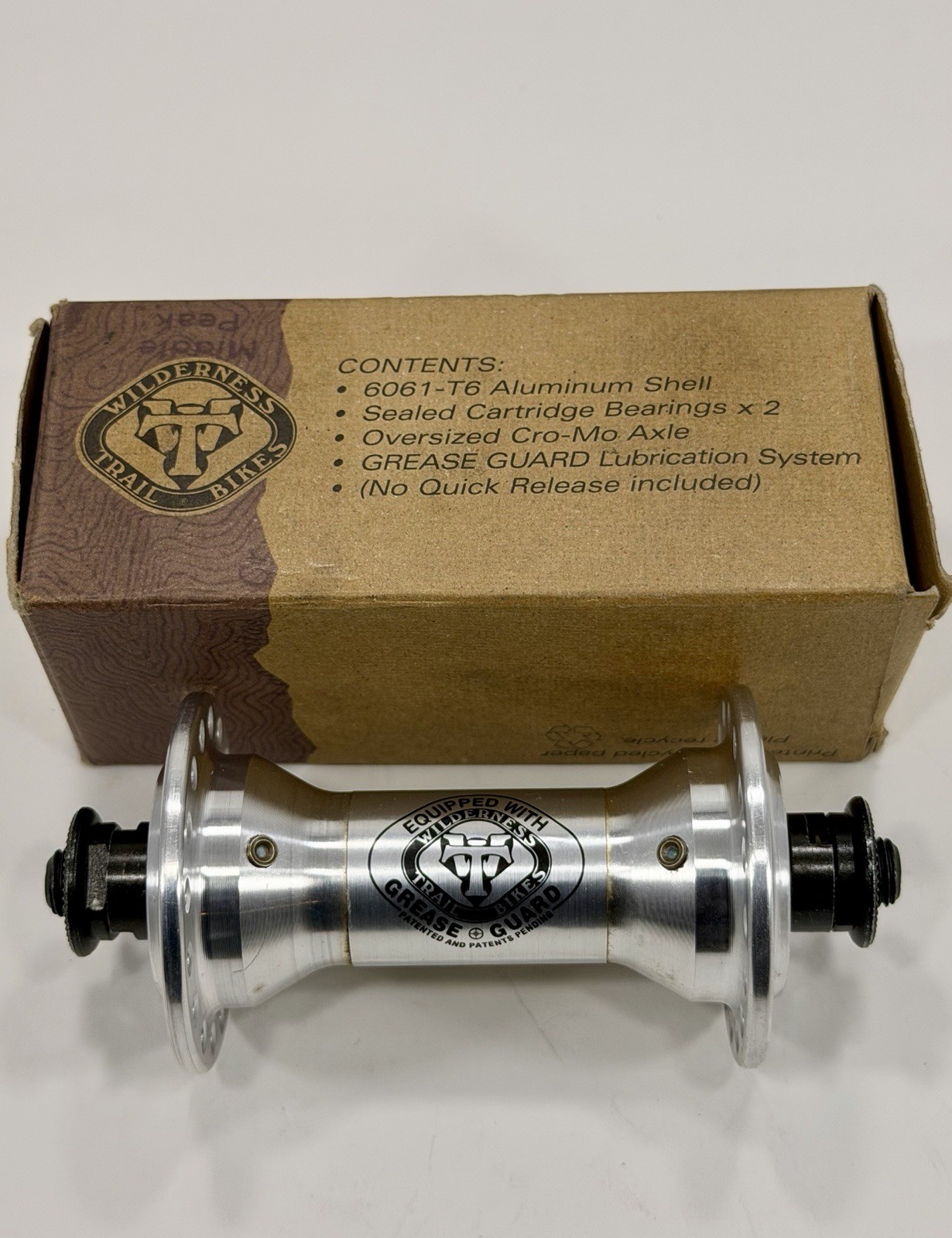 NOS WTB Momentum Grease Guard Front QR 9×100 32H Hub Silver Sealed Cartridge