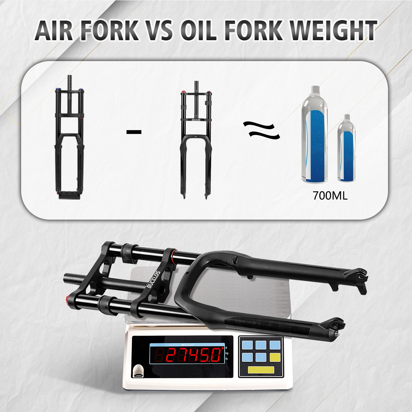 26″x4.0″ Electric/Fat/Mountain Bikes Fork Dual Crown Air Spring Suspension Forks