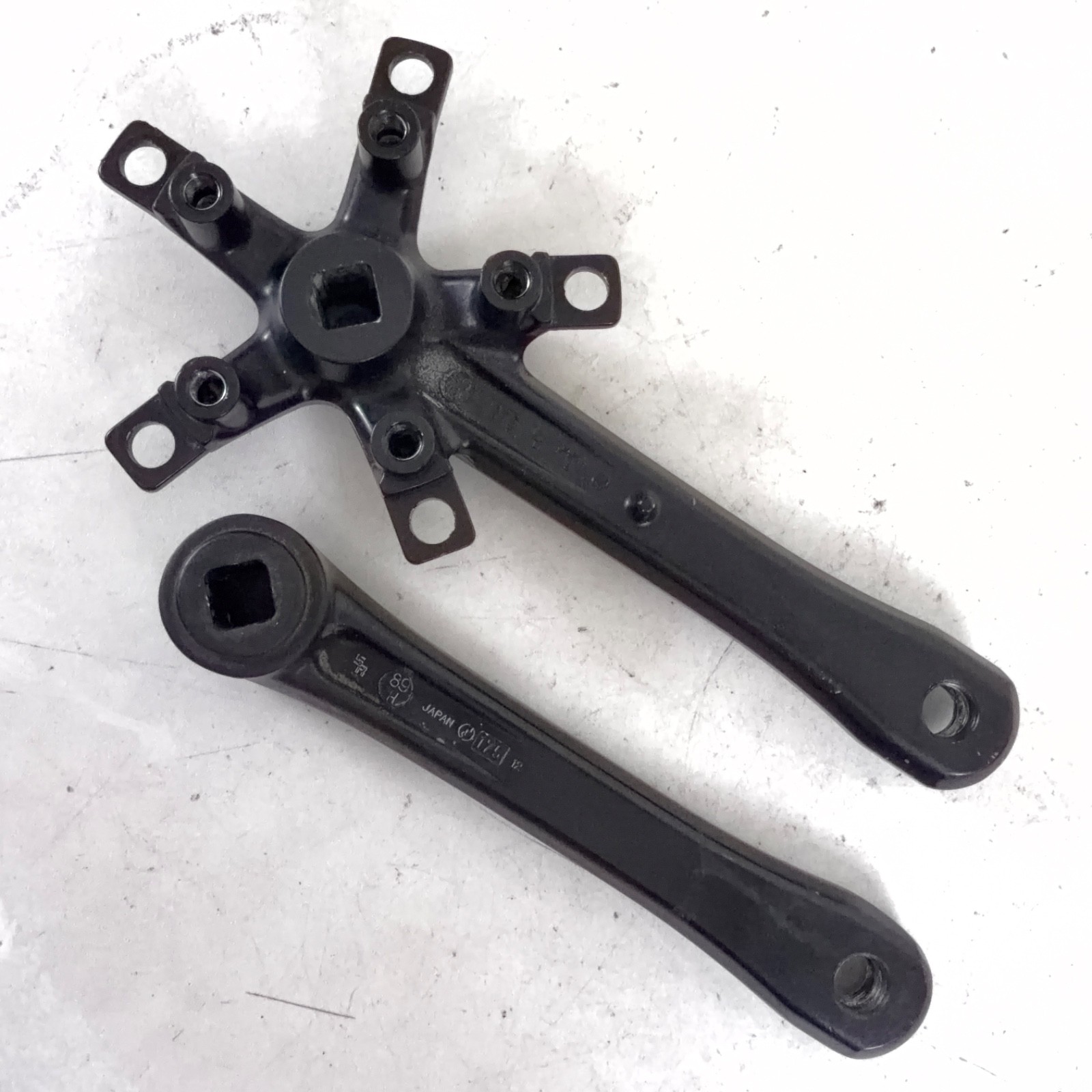 Sakae Japan Vintage X-1 Triple Crankset 110/74 BCD 175mm Arms Square Taper Black