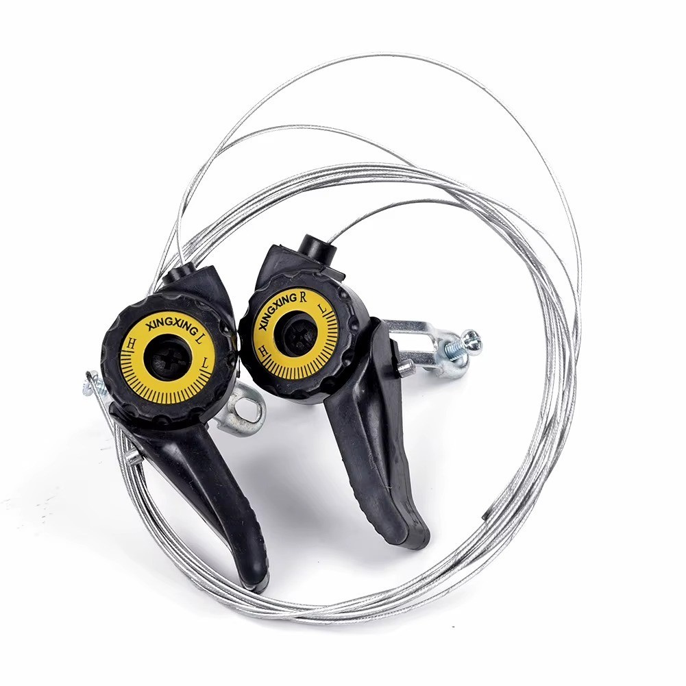 1 Pair 3×5/6/7, 15/18/21 Speed Bike Thumb Shifter Shifters with Inner Cable Nero