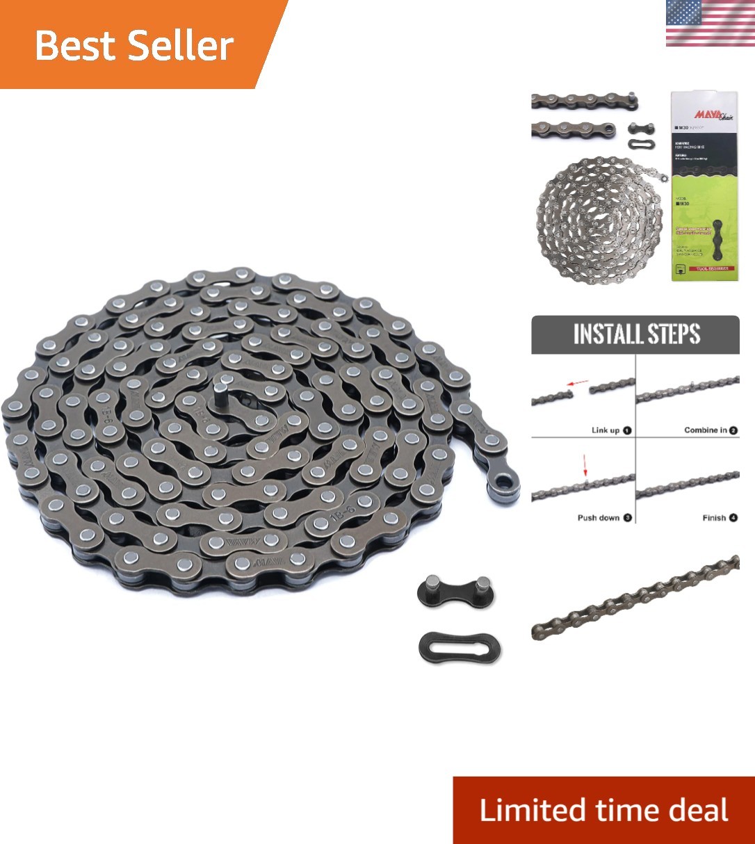 6/7/8-Speed Bike Chain – 1/2×3/32 Inch, High Strength & Smooth Shifting