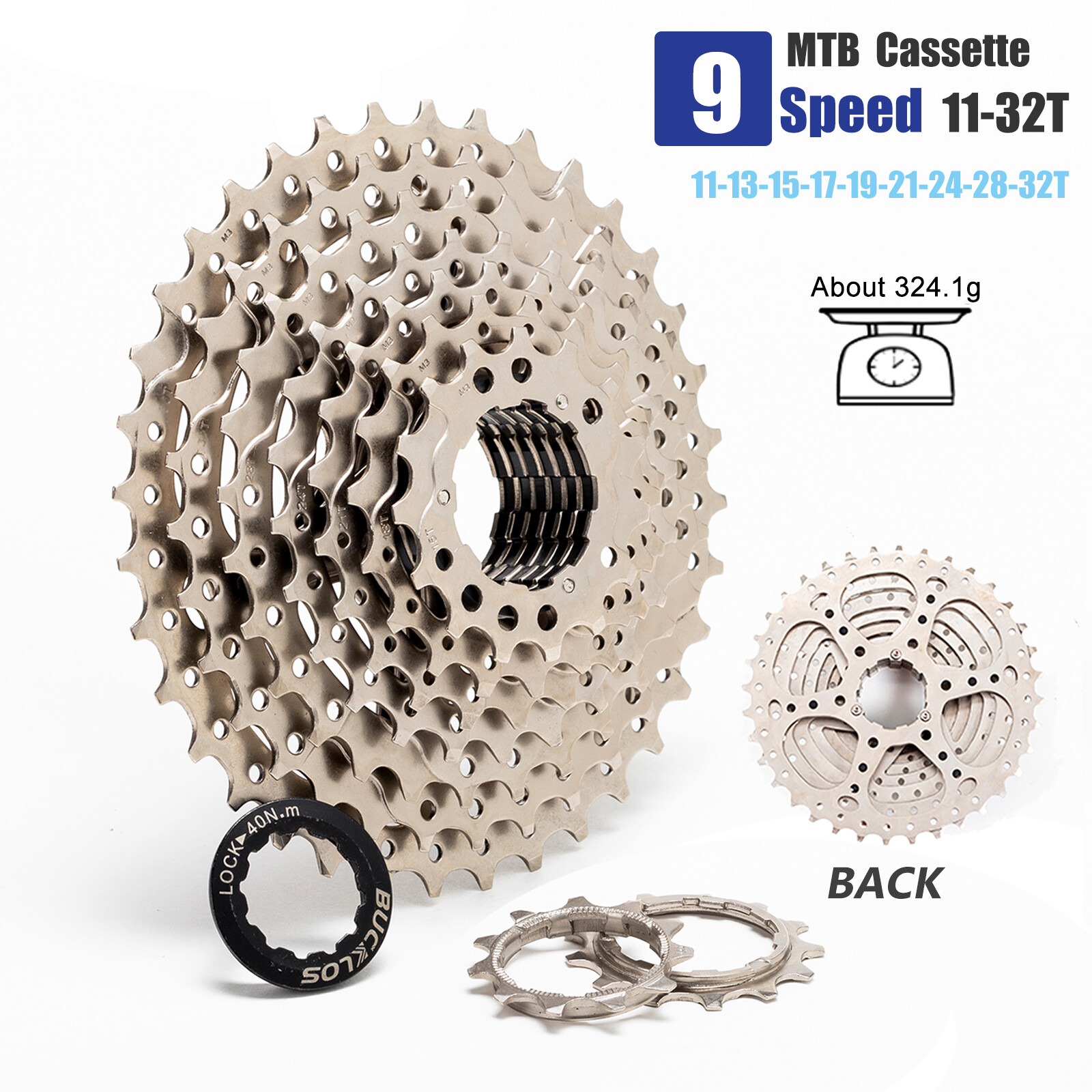 BUCKLOS 8/9/10/11/12S Bike Cassette 11-52T MTB Road Bicycle fit Shimano/Sram HG