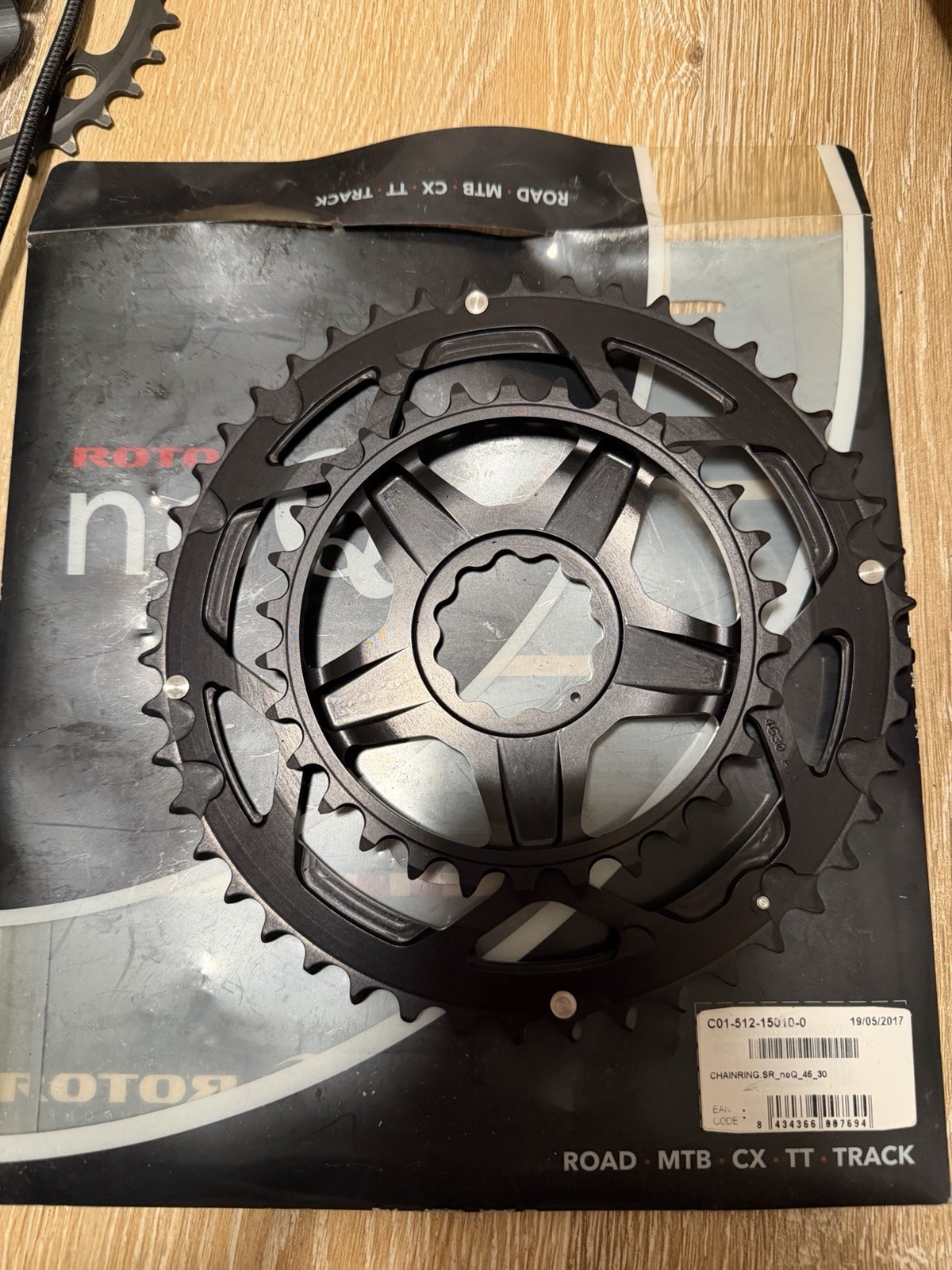 Rotor No Q 46/30 1-piece Double Chain Ring For 3D/3D+ Cranks