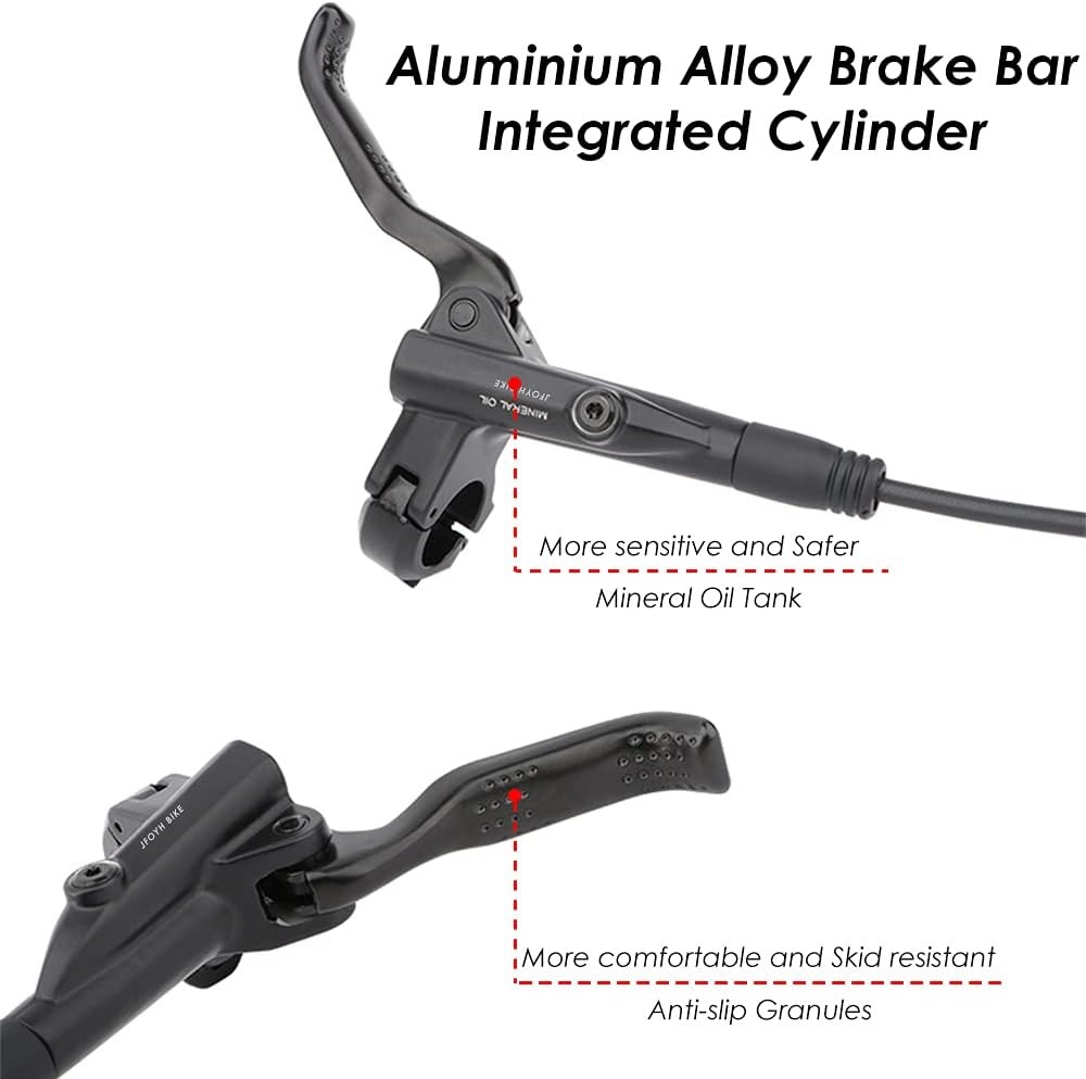 4-Piston MTB Hydraulic Brake Set with 160Mm Floating Disc Rotors, Front and Rear