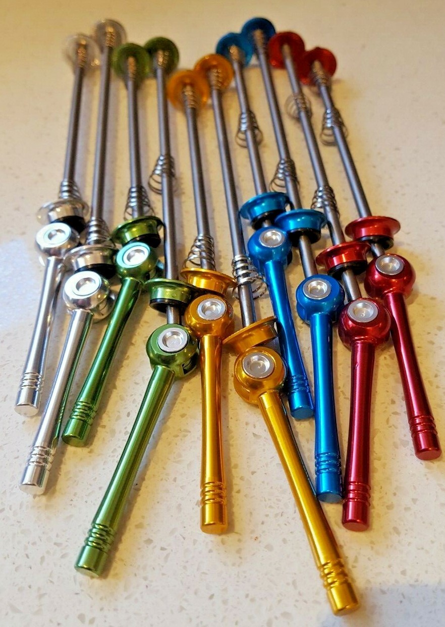 SKEWERS, Titanium & Alloy, «AEROZINE» 45 g, a pair, Quality, Strong & blue Anod.