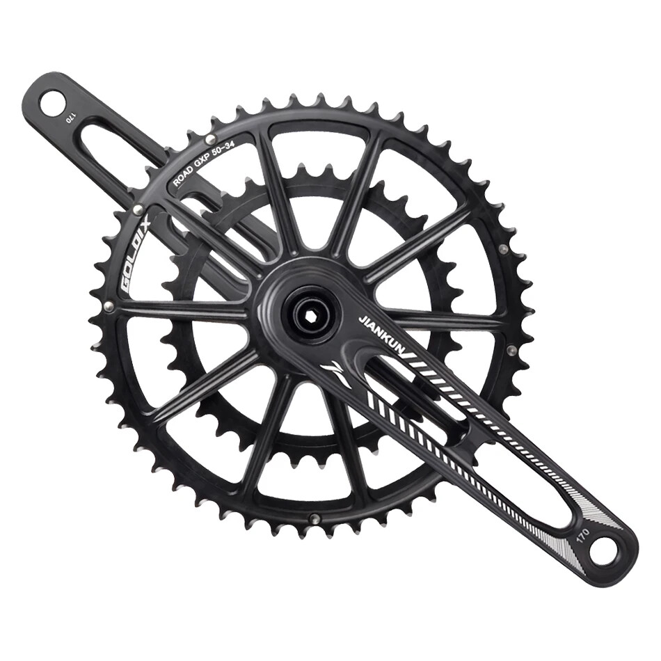 165mm/170mm Ultralight Road Bike Crank Bicycle Crankset Double Chainring 50-34T