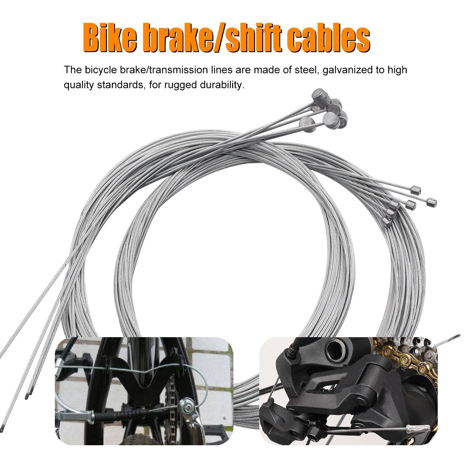 107PCS Universal Bike Cable Kit – Stainless Steel Wire Cutter, Brake & Shift Cab