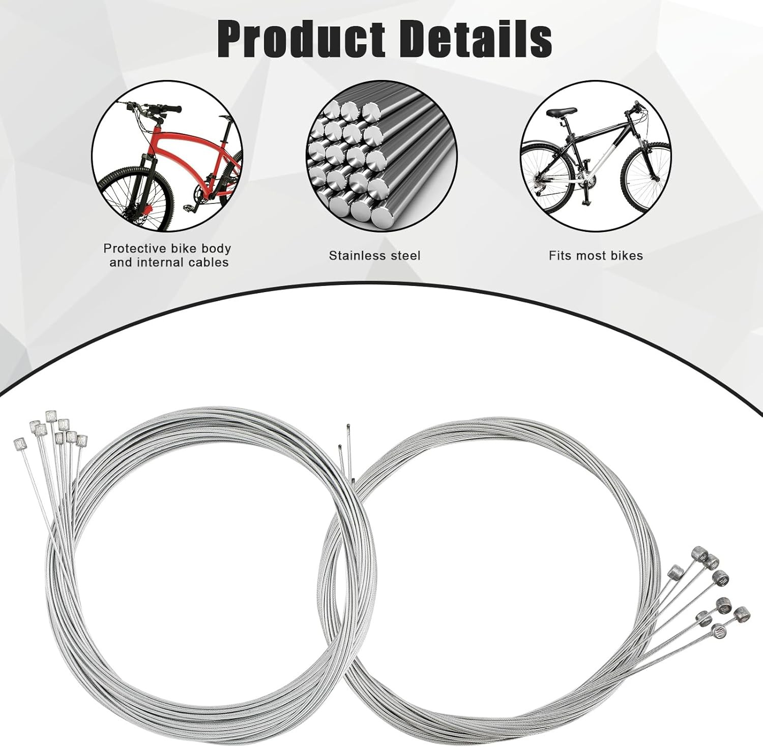 96 Pcs Universal Bike Cable, Stainless Steel Break & Shift Cable, Cable Cutter