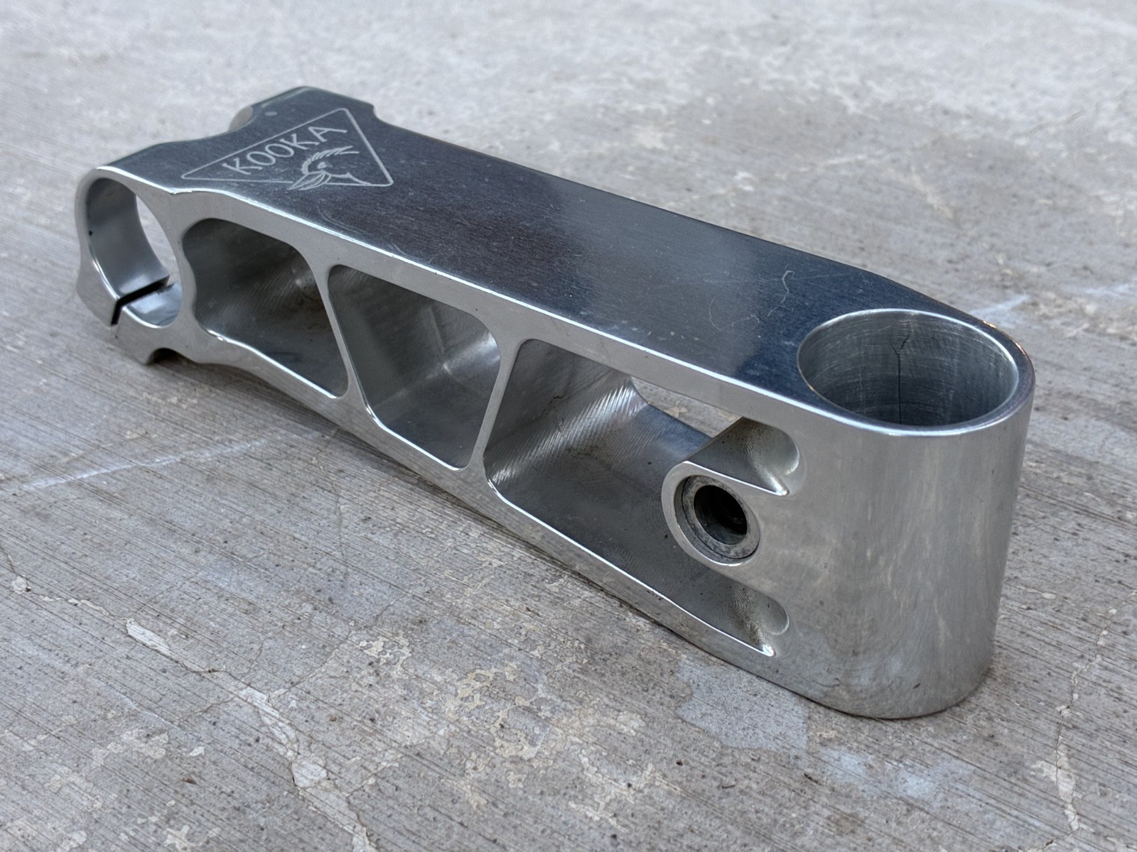 NOS Kooka CNC Machined Alloy 1″ Threadless Stem | 25.4×135 mm / Silver Ano