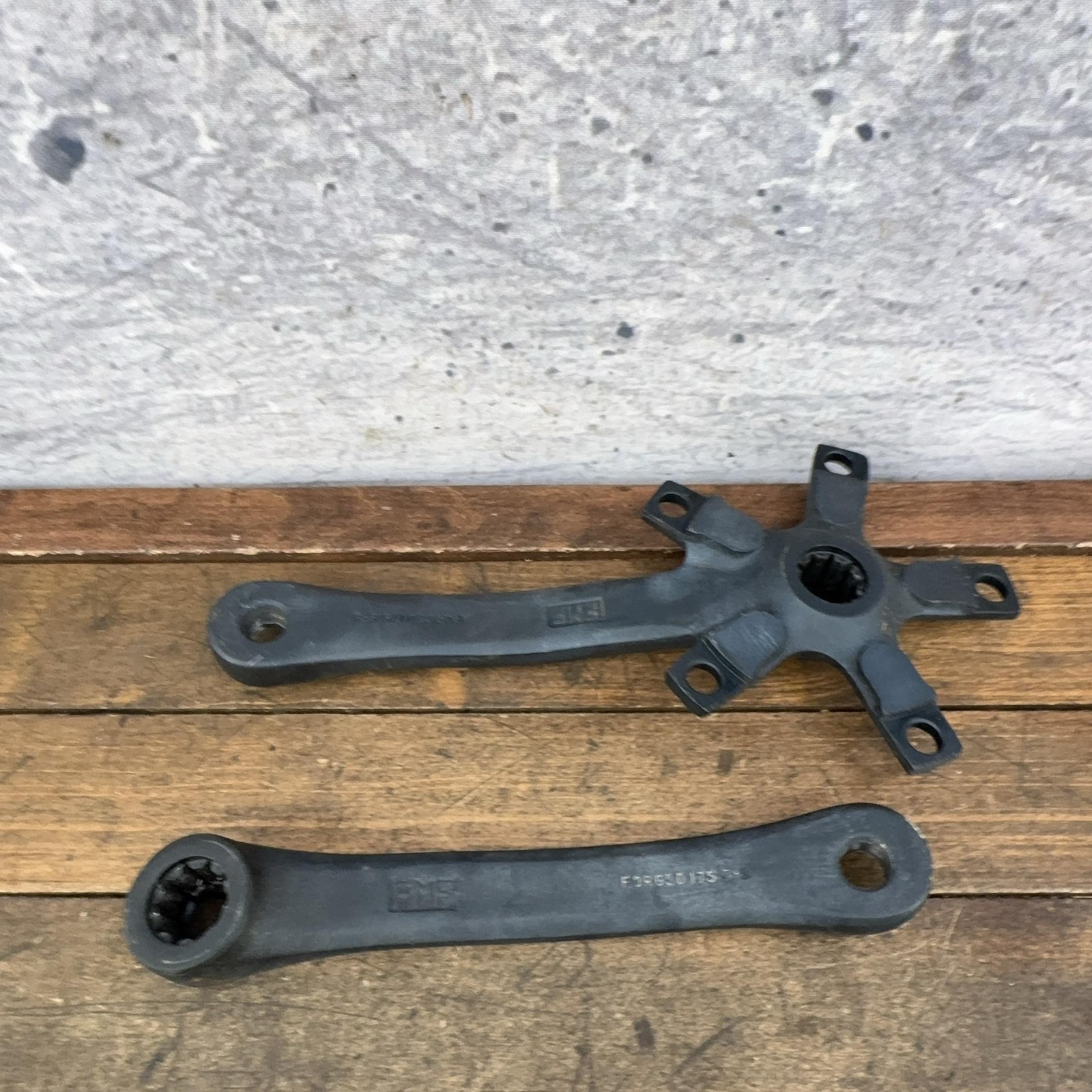 Vintage FMF BMX Crankset 175mm 110 BCD Splined Forged Arms Bottom Bracket Thread