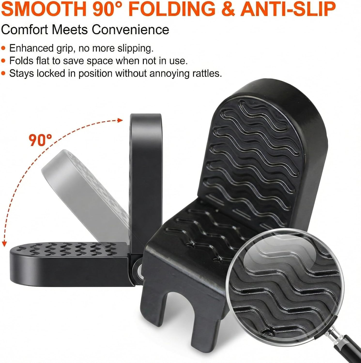 Heavy Duty E-Bike Foot Pegs for 15Mm(0.59″) Axle ONLY, Anti-Slip Foldable Rear P