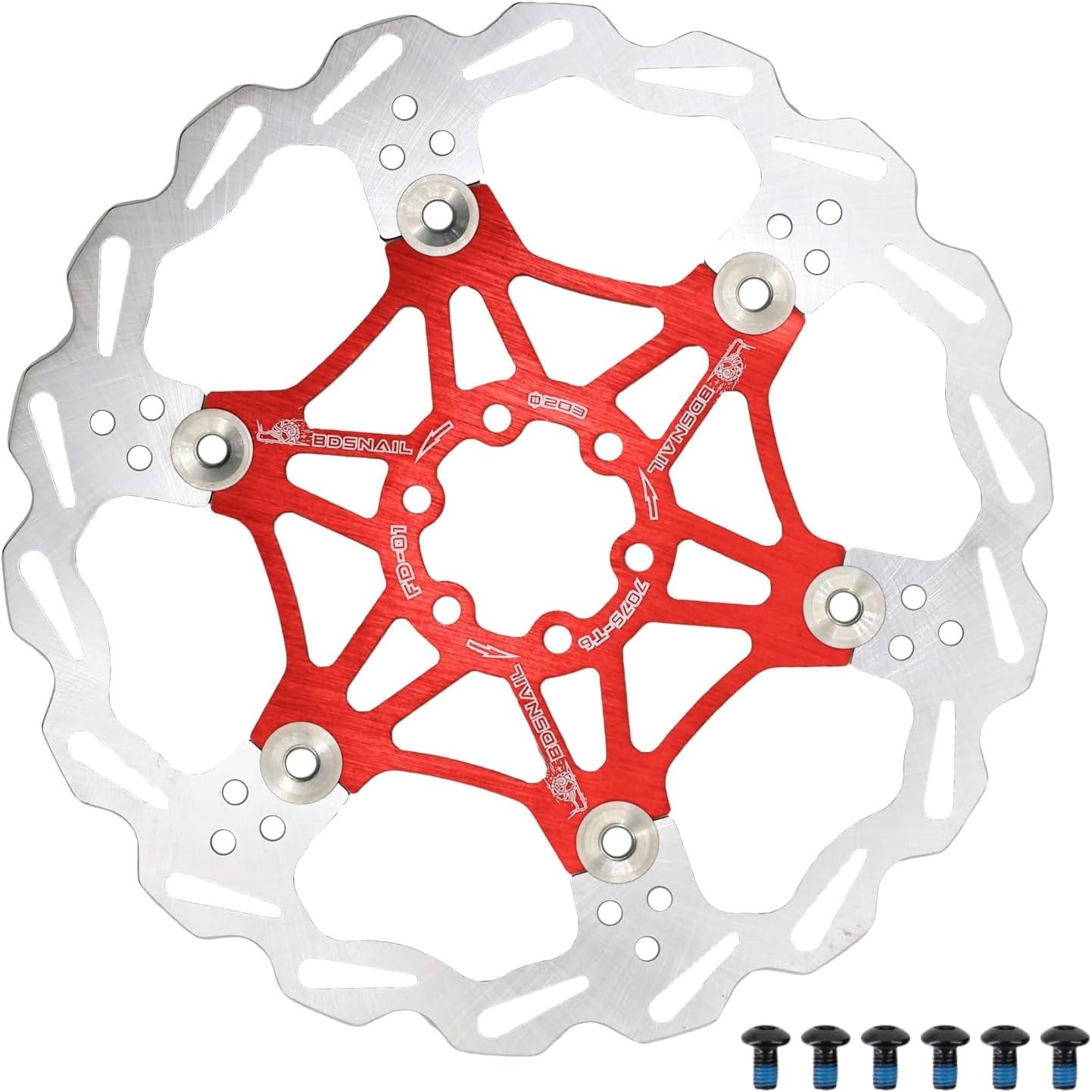 DJC Bike Brake Disc Rotor MTB Floating Brake Disc 160mm 180mm 203mm with 6 Bo…