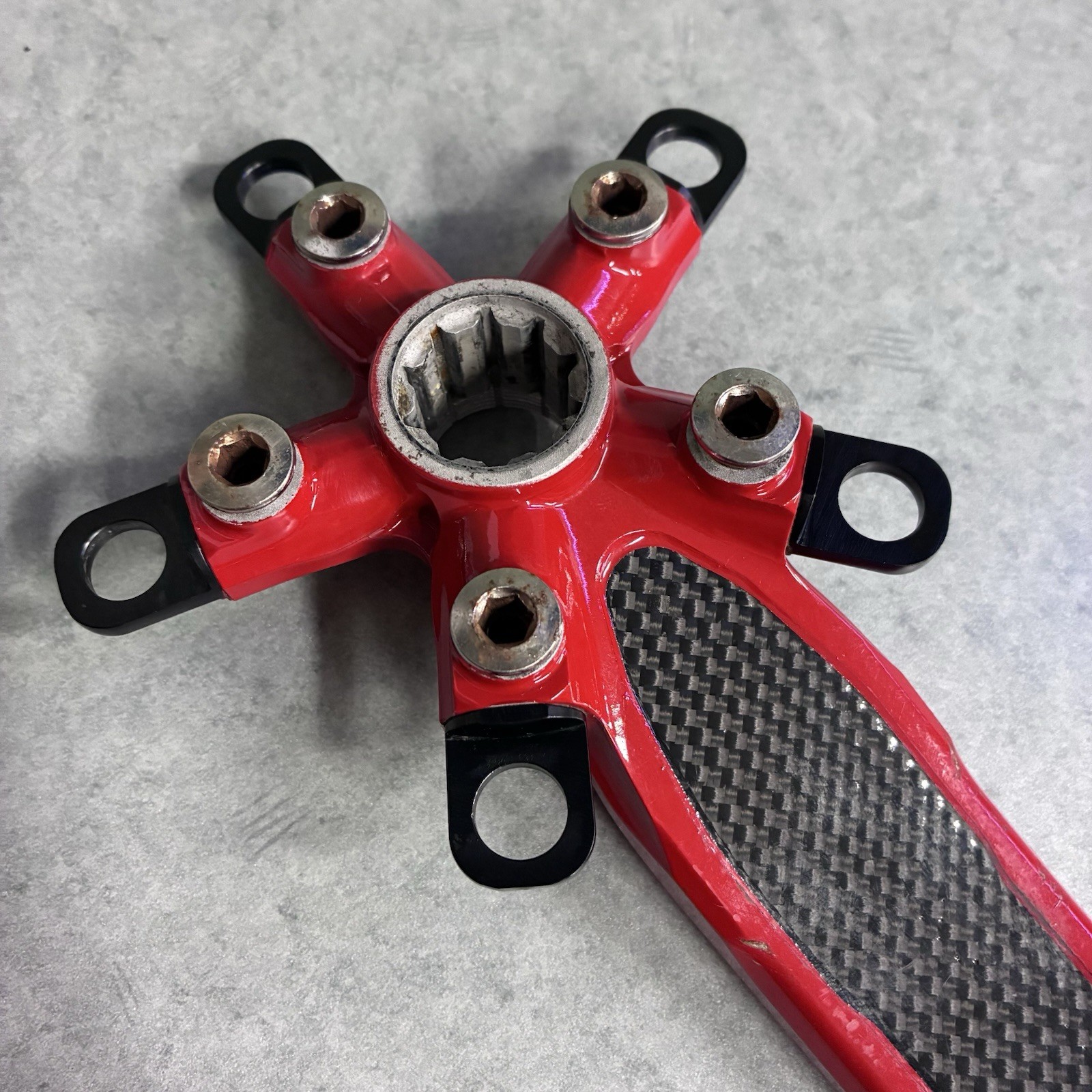Vintage Red Race Face Next Crank Arm Set 175mm ISIS 94/58mm BCD Carbon Turbine