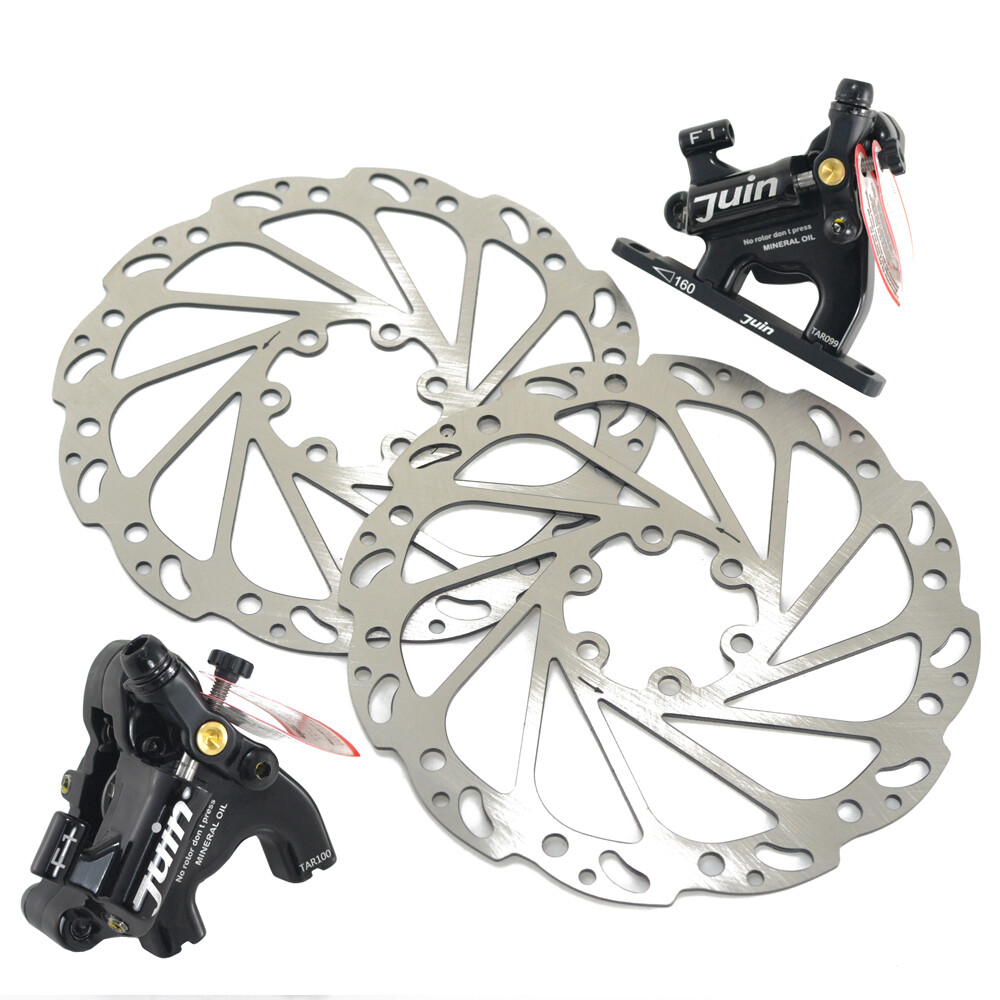 JUIN TECH F1 Hydraulic Flat mount Road CX Disc Brake set 160mm w/ Rotor ,Black
