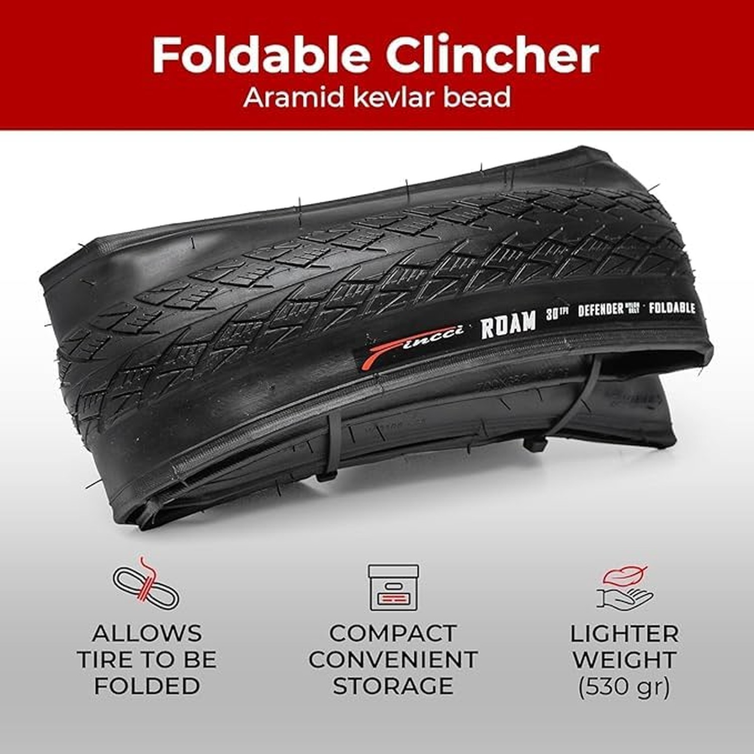 Fincci Pair 700x38c Bike Tire – Semi-Slick 700c Bike Tire – Gravel Foldable K…