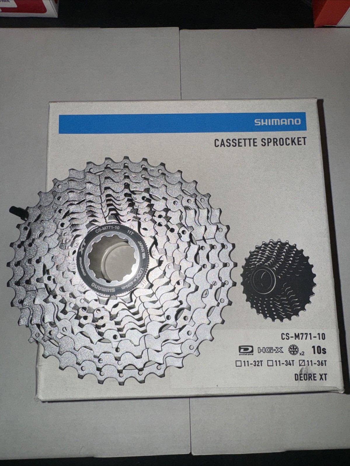 Shimano Deore XT CS-M771 10-Speed Bicycle Cassette 11-36T Silver New In Box MTB