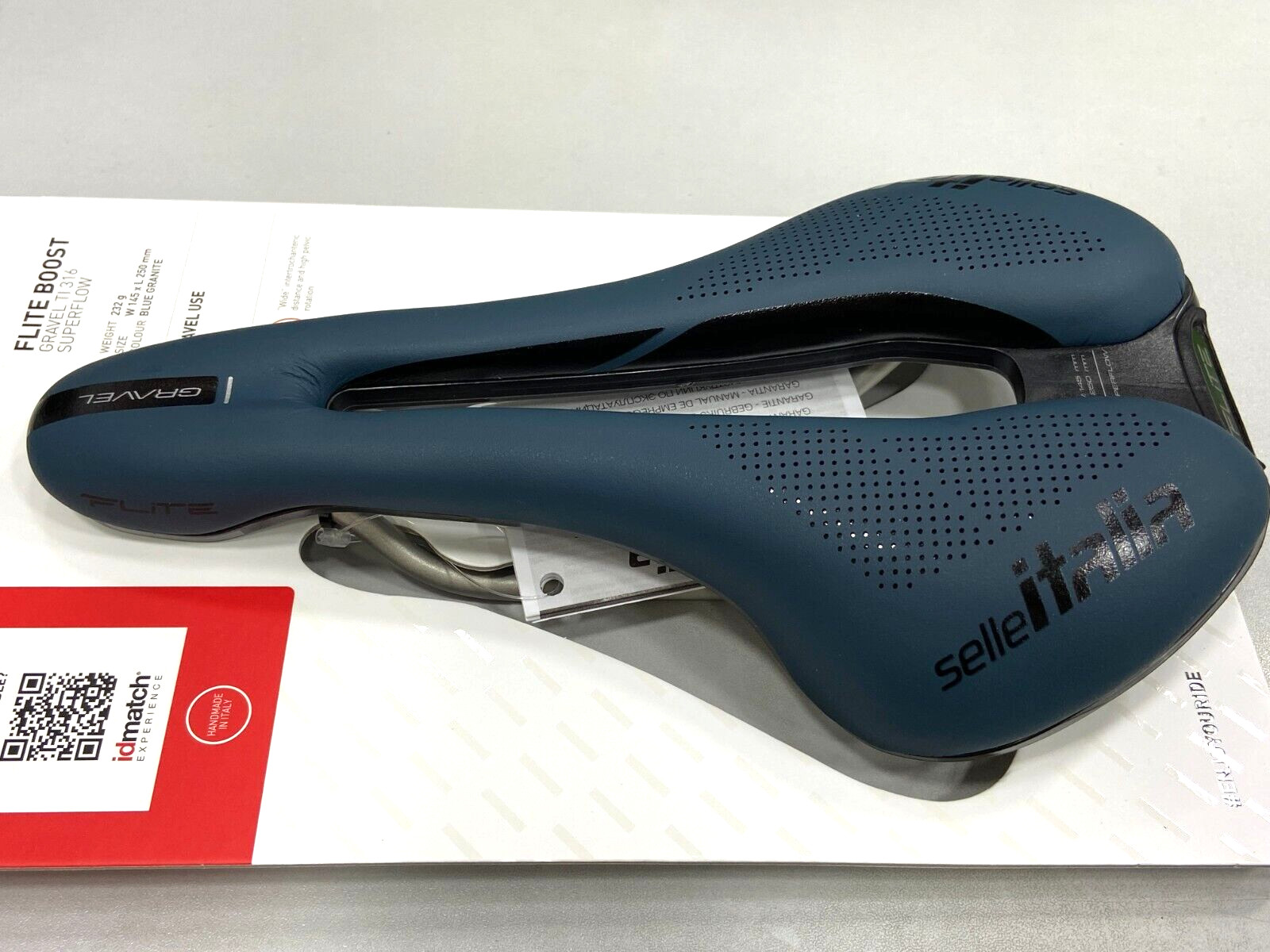 Selle Italia Flite Boost Gravel Ti316 Superflow L3(145x250mm) Saddle Blue Granit