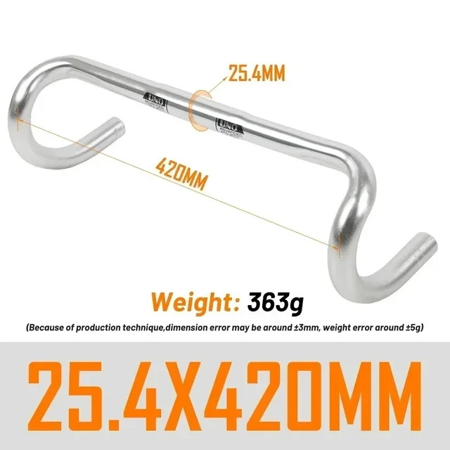 UltraLight Road Bike Handlebar Bent Bar 25.4/31.8MM 360/380/400/420/440/460MM