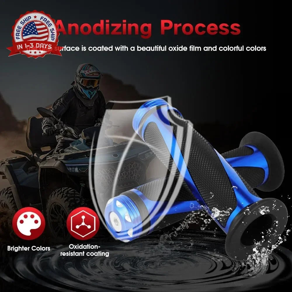 7/8″ 22mm ATV Handlebar Grips Non-Slip Universal for Foreman Recon Raptor Grizzl
