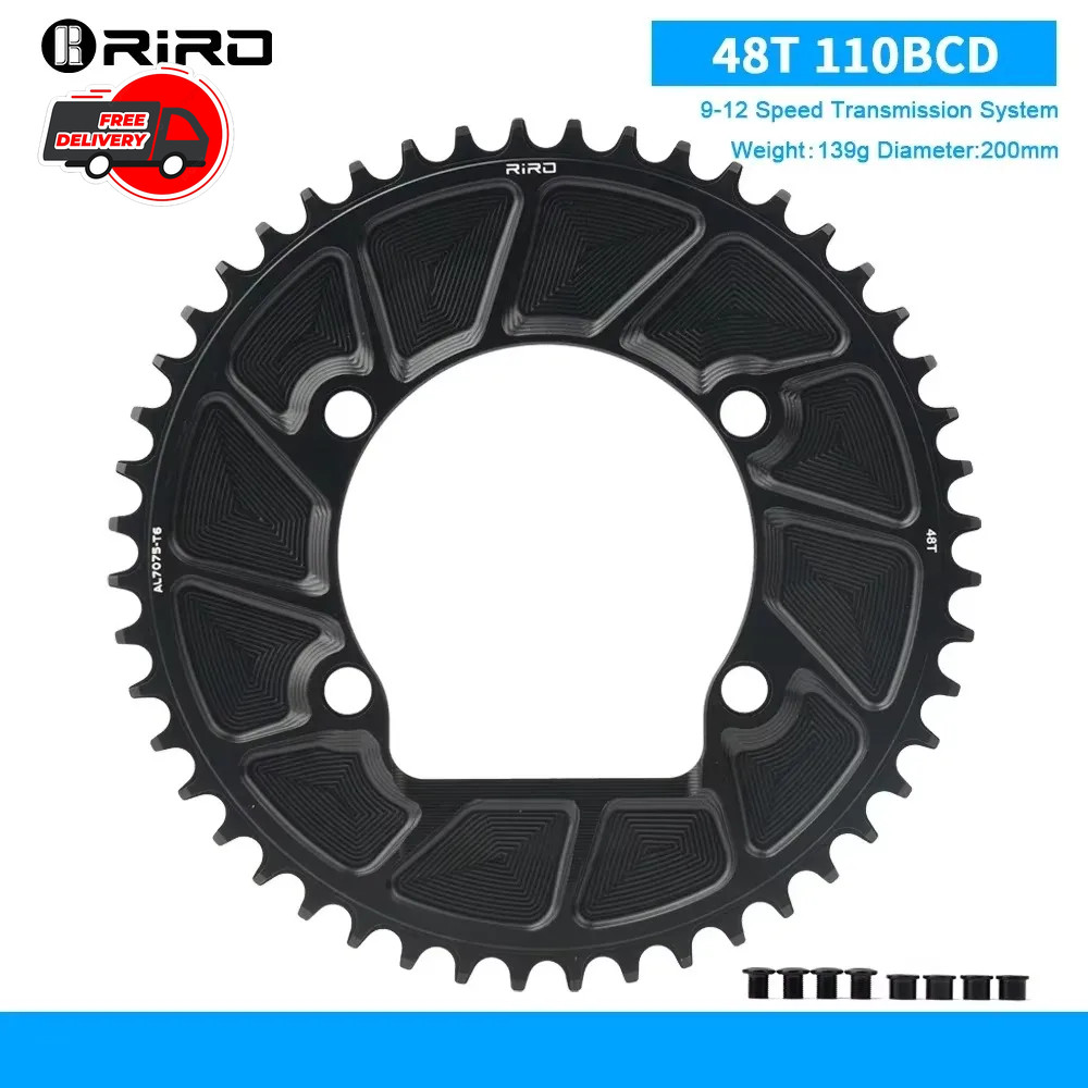 RIRO 110 BCD Road Bike Chainring 46T-58T 7075-T6 Aluminum for Shimano R7000