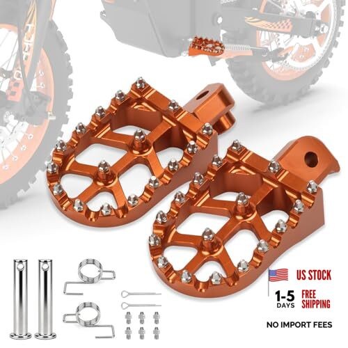 Dirt Bike Foot Pegs for Tutti Soleil 01 CNC T7075 Wide Footpegs Anti Orange